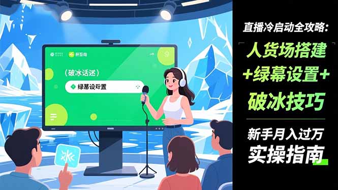 直播冷启动全攻略:人货场搭建+绿幕设置+破冰技巧，新手月入过万实操指南-流量卡商城 - 5G物联网无限速大流量卡_移动联通电信流量卡办理