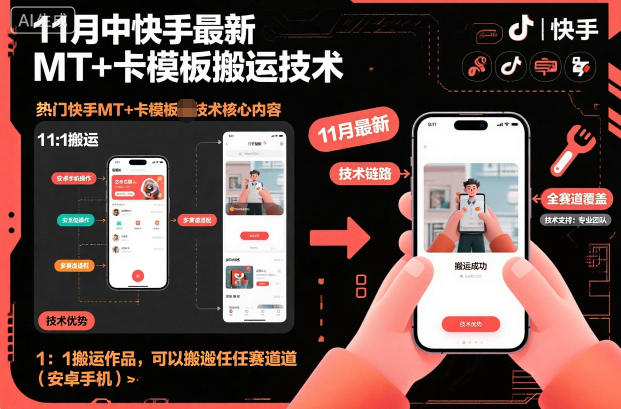 11月中快手最新MT+卡模板搬运技术，1：1搬运作品，可以搬运任何赛道(安卓手机)-流量卡商城 - 5G物联网无限速大流量卡_移动联通电信流量卡办理