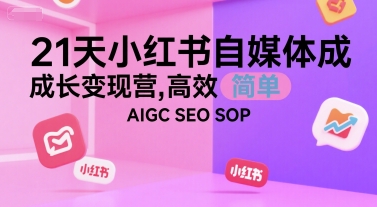 21天小红书自媒体成长变现营，高效 简单 AIGC SEO SOP-流量卡商城 - 5G物联网无限速大流量卡_移动联通电信流量卡办理