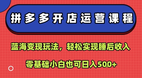 拼多多开店运营课程：蓝海变现玩法，轻松实现睡后收入，零基础小白也可日入5张-流量卡商城 - 5G物联网无限速大流量卡_移动联通电信流量卡办理