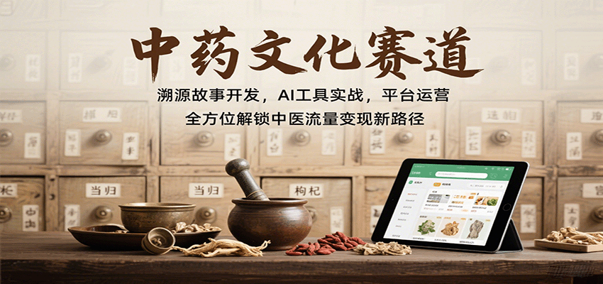 中药文化赛道：溯源故事开发，AI工具实战，平台运营，全方位解锁中医流量变现新路径-流量卡商城 - 5G物联网无限速大流量卡_移动联通电信流量卡办理