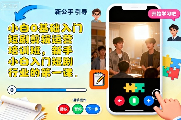 小白0基础入门短剧剪辑运营培训班，新手小白入门短剧行业的第一课-流量卡商城 - 5G物联网无限速大流量卡_移动联通电信流量卡办理