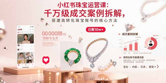 小红书珠宝运营课：千万级成交案例拆解，搭建高转化珠宝账号的核心方法-流量卡商城 - 5G物联网无限速大流量卡_移动联通电信流量卡办理