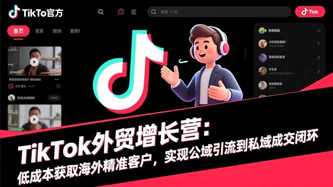 TikTok外贸增长营：低成本获取海外精准客户，实现公域引流到私域成交闭环-流量卡商城 - 5G物联网无限速大流量卡_移动联通电信流量卡办理
