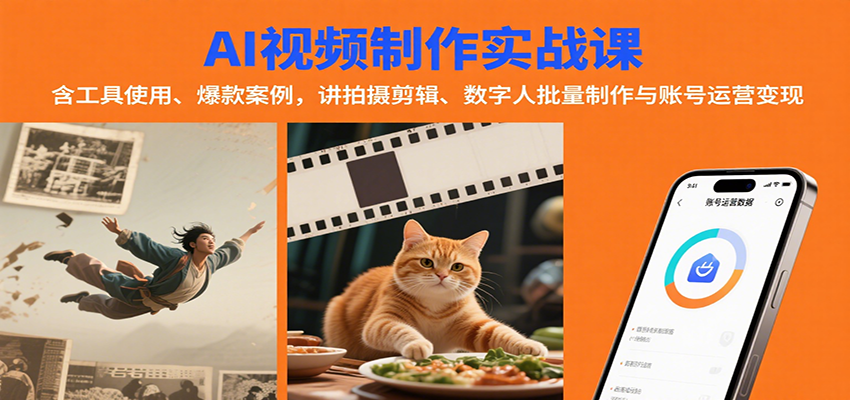 AI视频制作实战：含工具使用、爆款案例，讲拍摄剪辑、数字人批量制作与账号运营变现-流量卡商城 - 5G物联网无限速大流量卡_移动联通电信流量卡办理