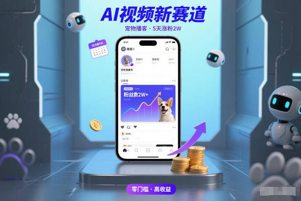 AI视频新赛道，宠物播客仅注册5天涨粉2W，收益非常可观-流量卡商城 - 5G物联网无限速大流量卡_移动联通电信流量卡办理