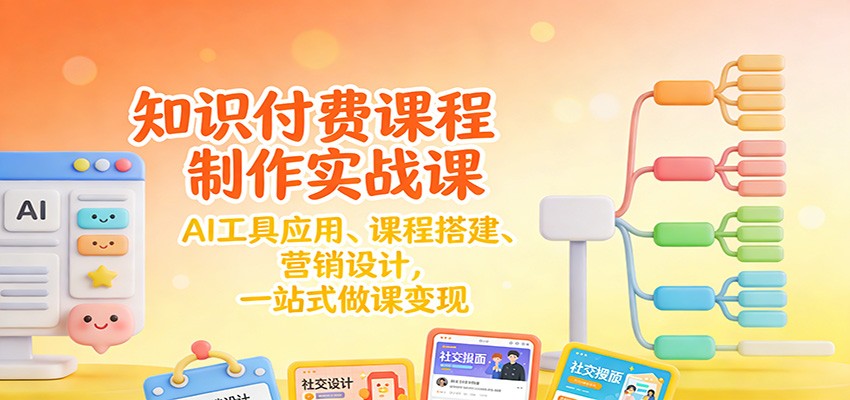 知识付费课程制作实战课：AI工具应用 、课程搭建、营销设计，一站式做课变现-流量卡商城 - 5G物联网无限速大流量卡_移动联通电信流量卡办理