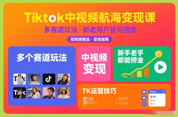 Tiktok中视频航海变现课，多个赛道玩法，新手老手都能在TK中视频捞金-流量卡商城 - 5G物联网无限速大流量卡_移动联通电信流量卡办理