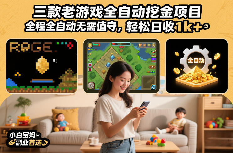 三款老游戏全自动挖金项目，全程全自动无需值守，轻松日收1k+，小白宝妈副业首选【揭秘】-流量卡商城 - 5G物联网无限速大流量卡_移动联通电信流量卡办理