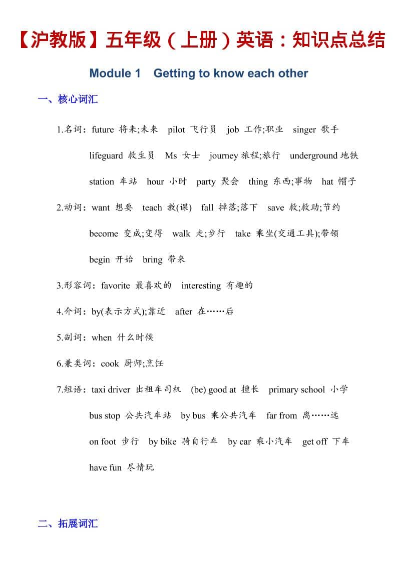 五年级上英语知识点总结《沪教版》-流量卡商城 - 5G物联网无限速大流量卡_移动联通电信流量卡办理