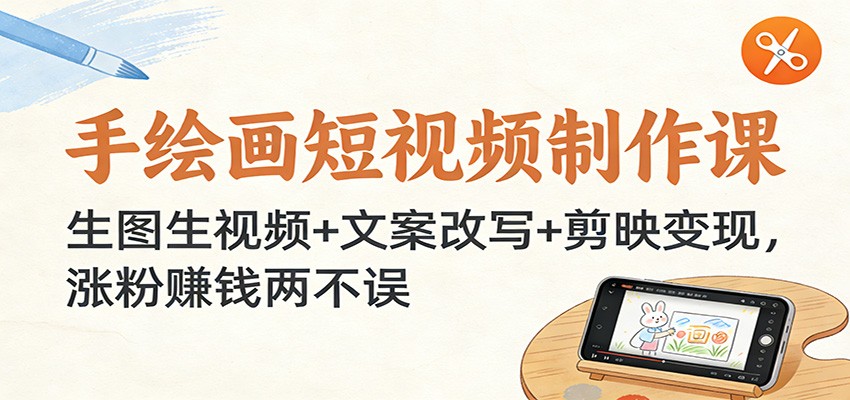 手绘画短视频制作课：生图生视频+文案改写+剪映变现，涨粉赚钱两不误-流量卡商城 - 5G物联网无限速大流量卡_移动联通电信流量卡办理