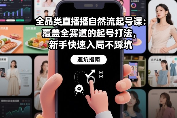 全品类直播自然流起号课：覆盖全赛道的起号打法，新手快速入局不踩坑-流量卡商城 - 5G物联网无限速大流量卡_移动联通电信流量卡办理