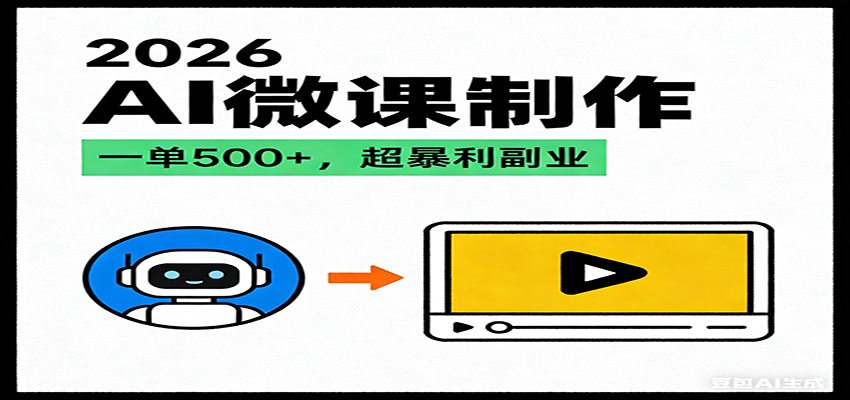 2026AI 风口最稳副业：微课代写制作，一单 500+，人人可做的蓝海项目-流量卡商城 - 5G物联网无限速大流量卡_移动联通电信流量卡办理