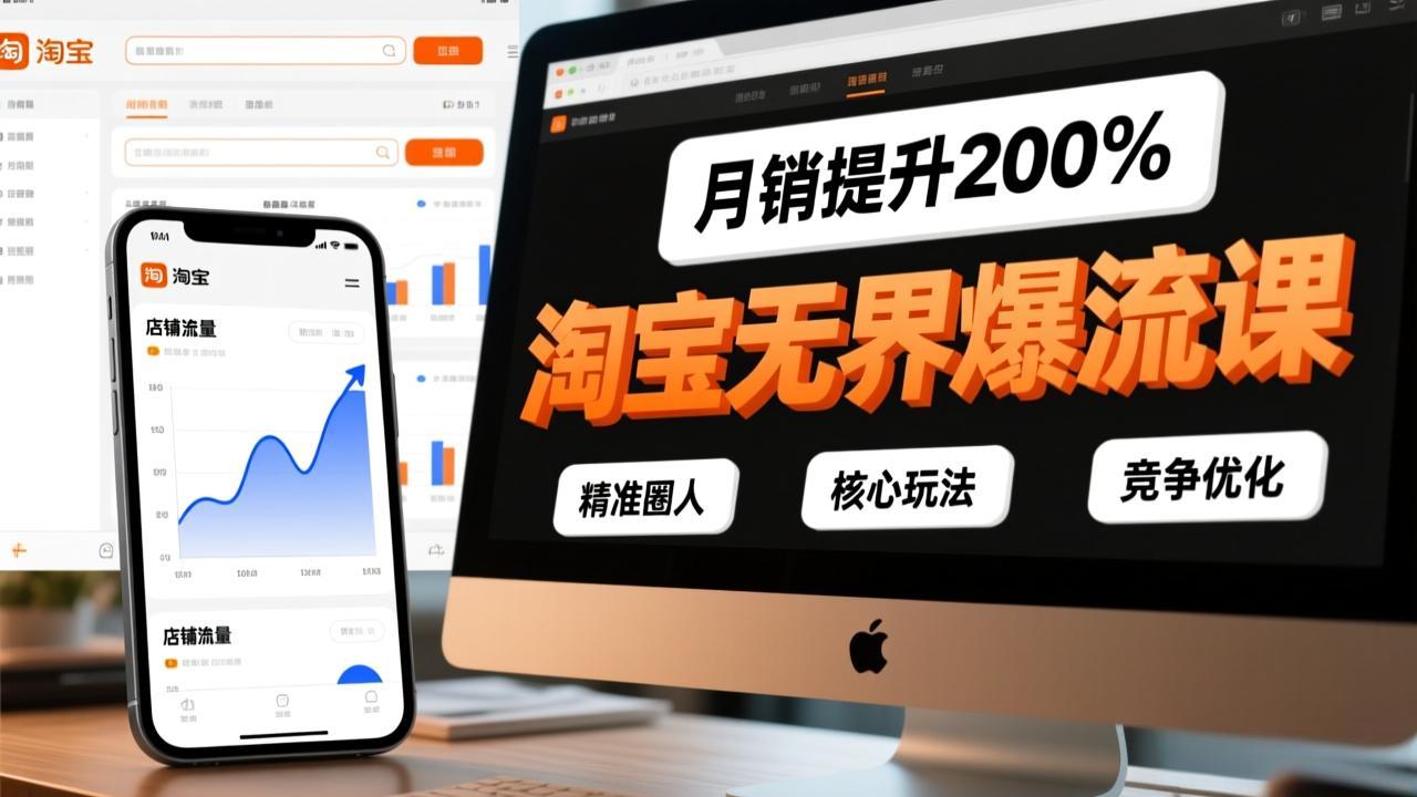 淘宝无界爆流课，精准圈人、核心玩法、竞争优化，快速引爆店铺流量，月销提升200%-流量卡商城 - 5G物联网无限速大流量卡_移动联通电信流量卡办理
