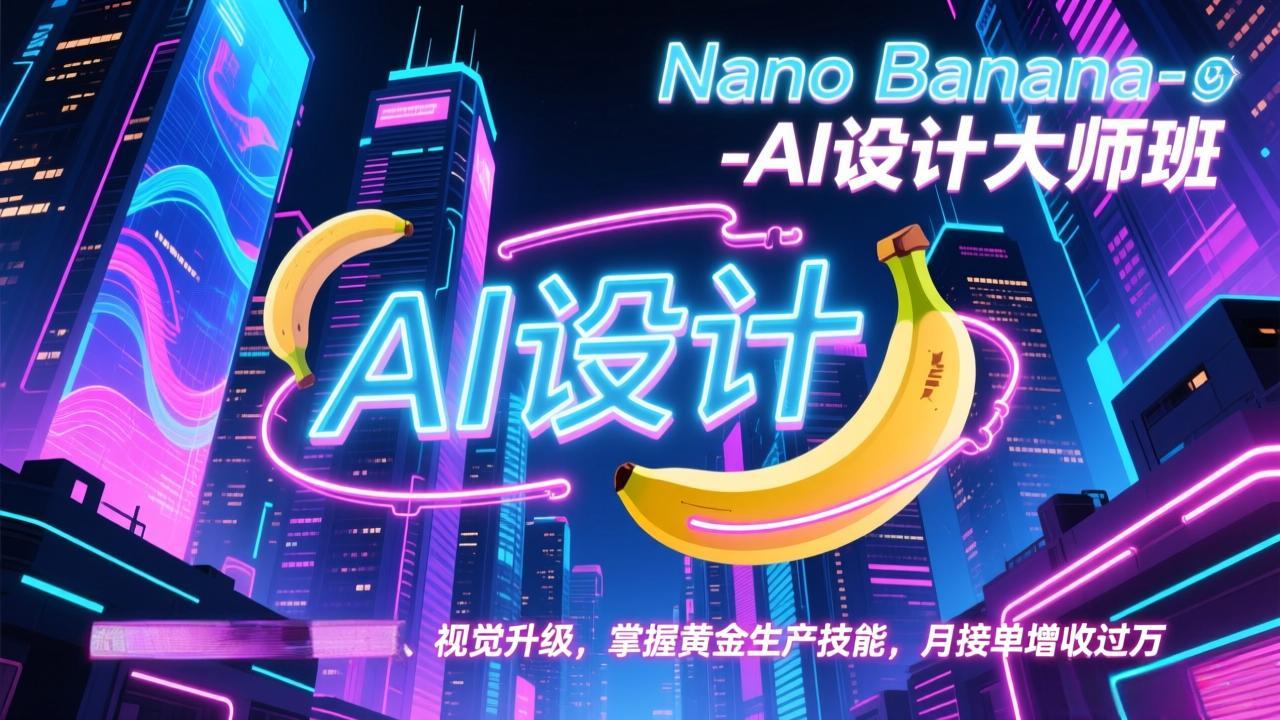 Nano Banana-AI设计大师班，修图合成、广告创作、视觉升级，掌握黄金生产技能，月接单增收过万-流量卡商城 - 5G物联网无限速大流量卡_移动联通电信流量卡办理