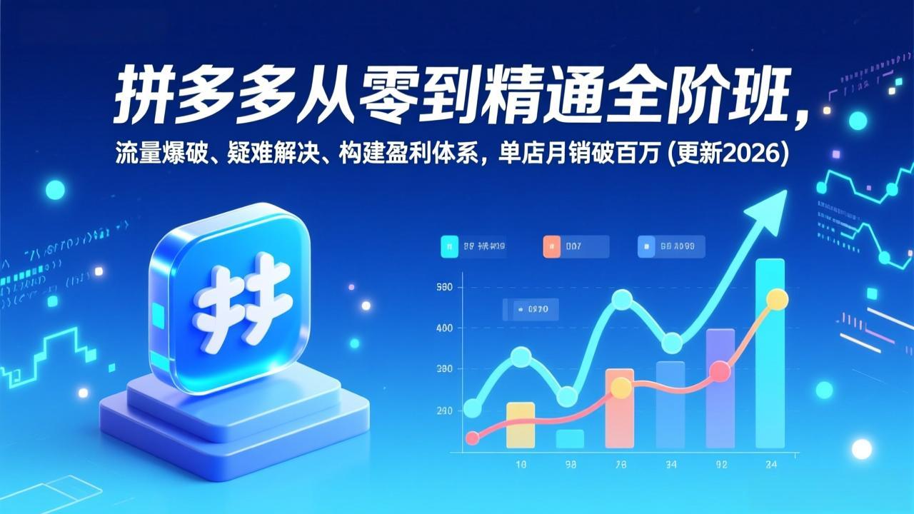 拼多多从零到精通全阶班，流量爆破、疑难解决，构建盈利体系，单店月销破百万(更新2026-流量卡商城 - 5G物联网无限速大流量卡_移动联通电信流量卡办理