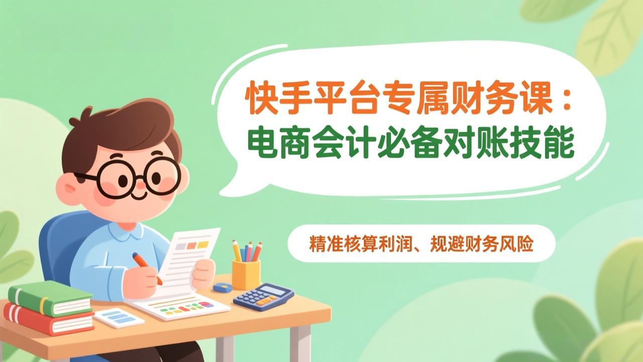 快手平台专属财务课：电商会计必备对账技能，精准核算利润、规避财务风险-流量卡商城 - 5G物联网无限速大流量卡_移动联通电信流量卡办理
