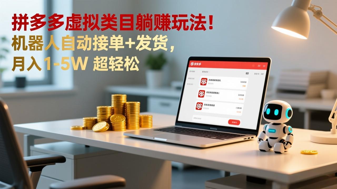 多多虚拟类目躺赚玩法！机器人自动接单+发货，月入 1-5W 超轻松-流量卡商城 - 5G物联网无限速大流量卡_移动联通电信流量卡办理