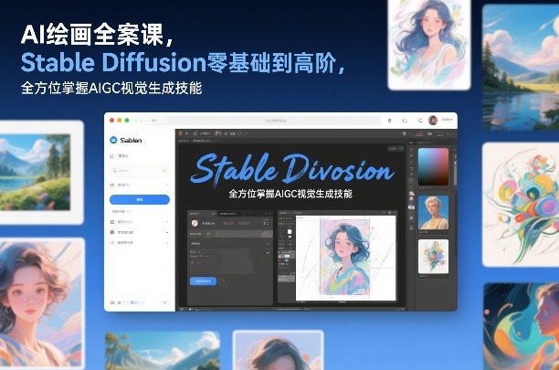 AI绘画全案课，Stable Diffusion零基础到高阶，全方位掌握AIGC视觉生成技能-流量卡商城 - 5G物联网无限速大流量卡_移动联通电信流量卡办理