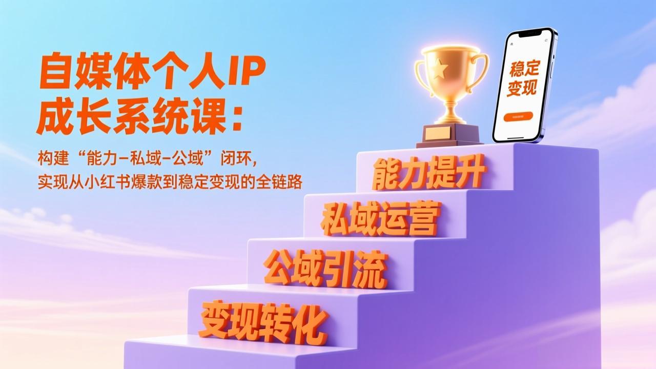 自媒体个人IP成长系统课：构建“能力-私域-公域”闭环，实现从小红书爆款到稳定变现的全链路-流量卡商城 - 5G物联网无限速大流量卡_移动联通电信流量卡办理