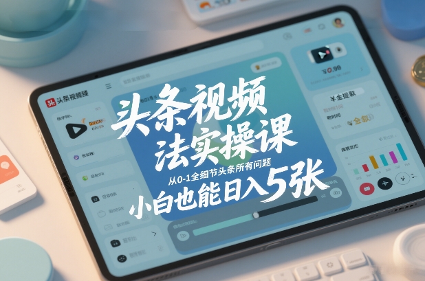 头条视频玩法实操课，从0-1全细节头条所有问题，小白也能日入5张-流量卡商城 - 5G物联网无限速大流量卡_移动联通电信流量卡办理